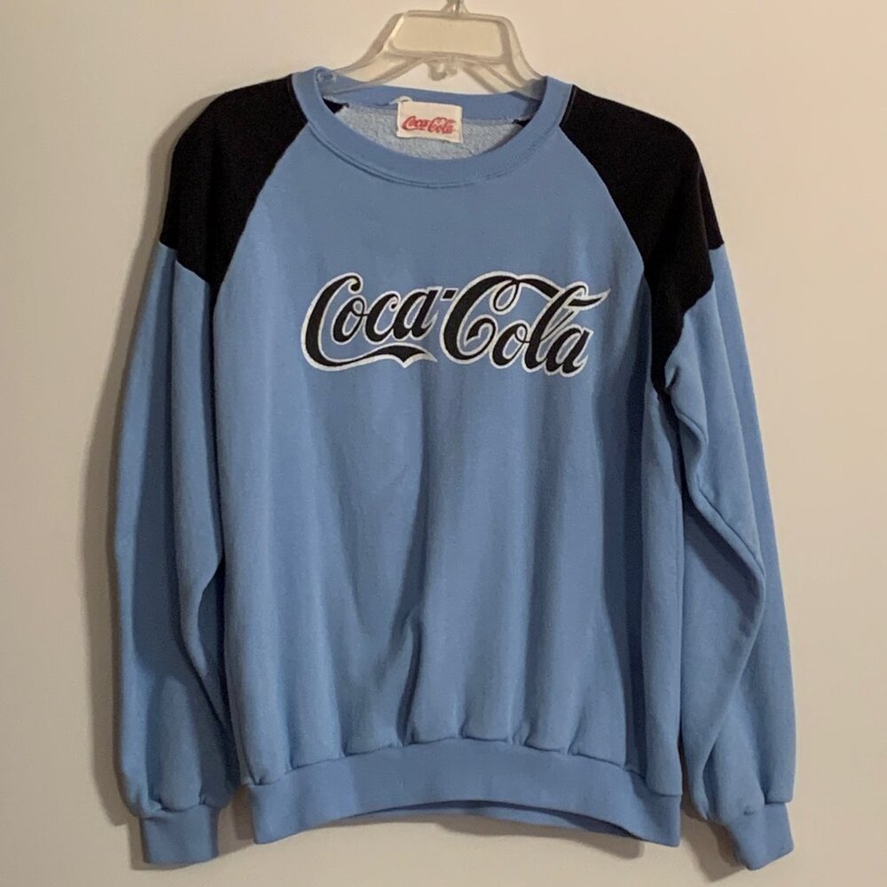 Vintage Blue Coca Cola Logo Sweatshirt